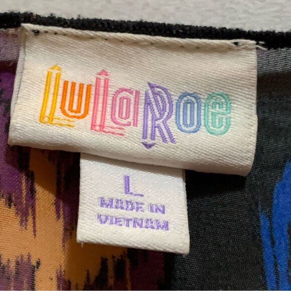 LULAROE Kimono Women Large Colorful Open Waterfall Short Sleeve Longline. - Picture 7 of 11